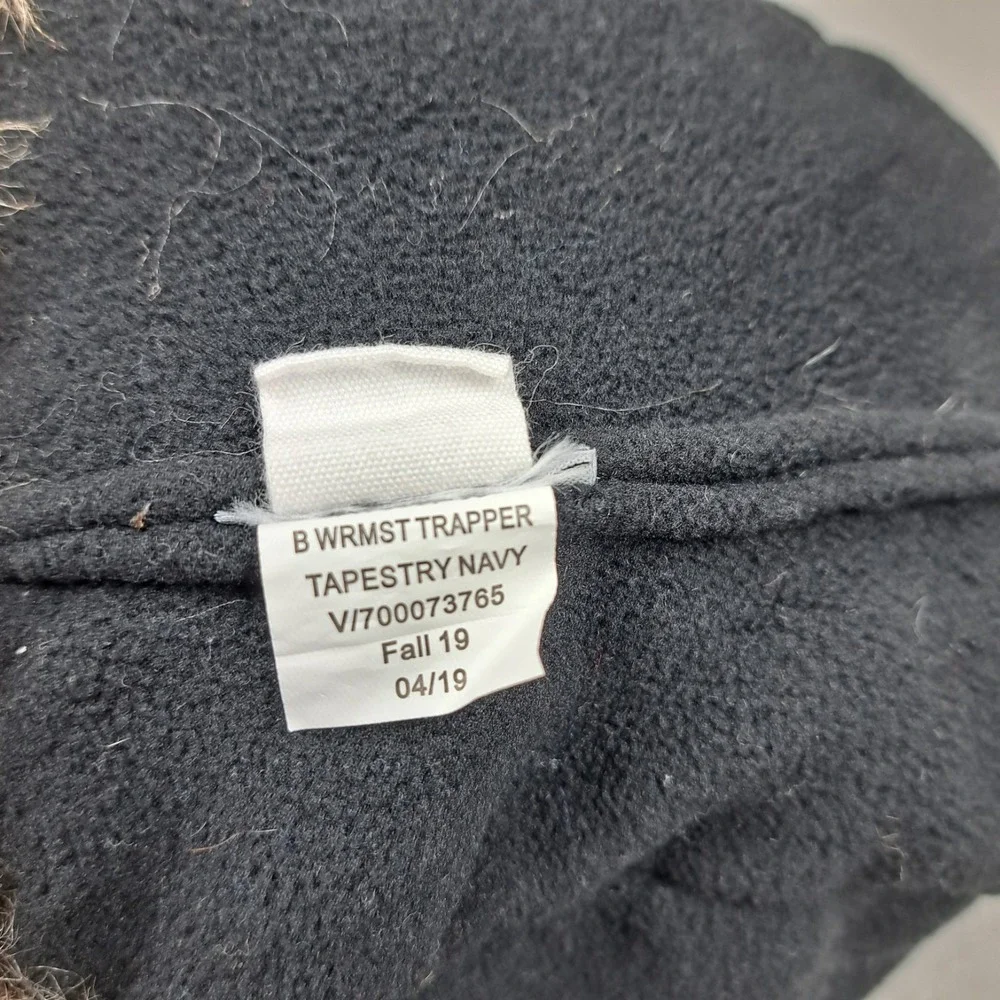 Gap Kids Hat Navy Warmest Trapper Ear Flap Fleece Lined Winter Cap Faux Fur Trim